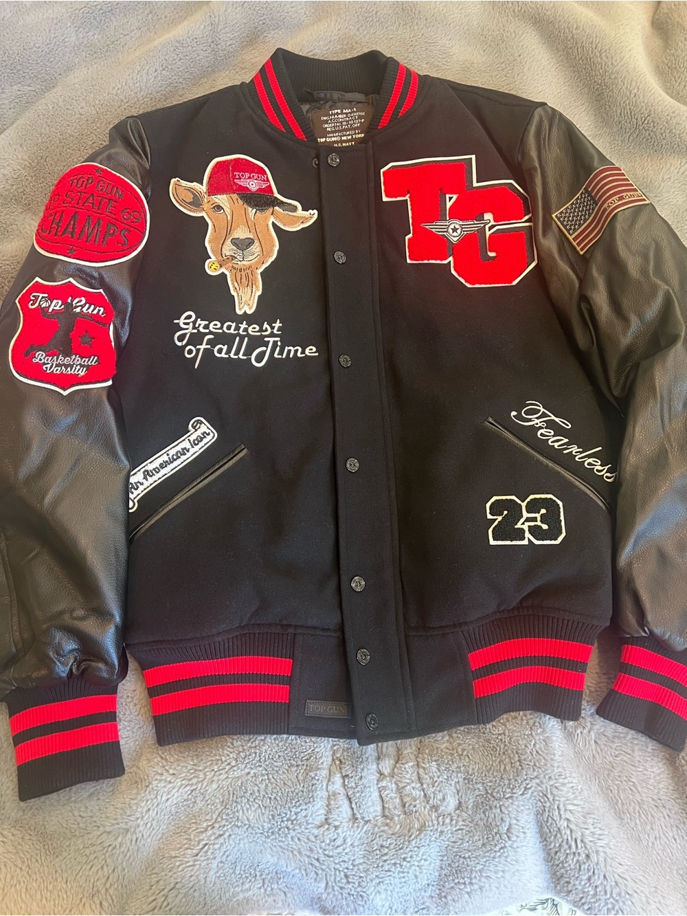 Commemorative Jacket Honoring The Top Gun Airmen Bomber Style Men’s M GOAT Rare